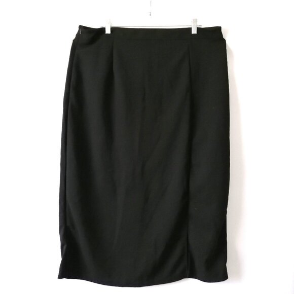 Shein Womens Black Side Slit Zipper Straight Pencil Skirt Plus Size 3XL - Picture 1 of 7